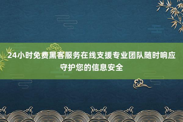 24小时免费黑客服务在线支援专业团队随时响应守护您的信息安全