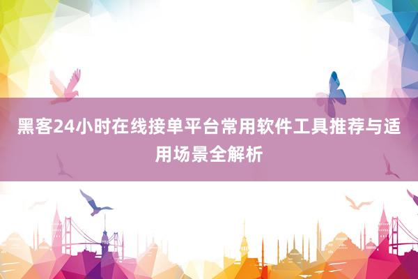黑客24小时在线接单平台常用软件工具推荐与适用场景全解析