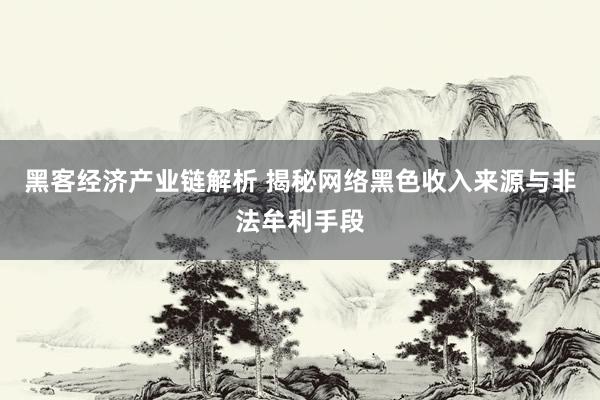 黑客经济产业链解析 揭秘网络黑色收入来源与非法牟利手段